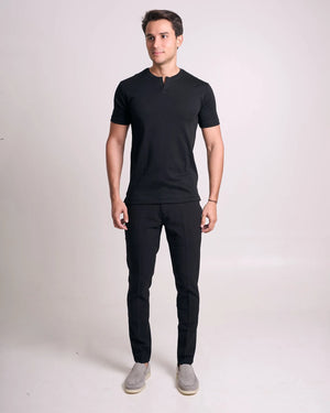 CAMISETA PIMA - GOLA V - PRETO - imagem 1